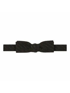 NWT GUCCI Bowtie Bow Tie Black GG Silk 100% Authentic